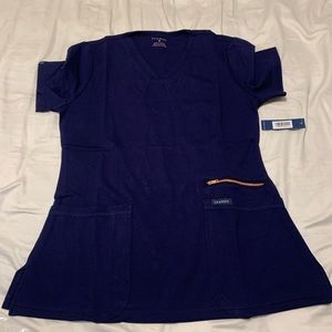 Jaanuu 4 Pocket V Neck top with rose gold zipper